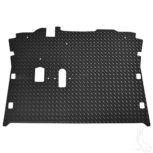 Floor Mat, Diamond Plate Rubber, Black, E-Z-Go RXV 08+