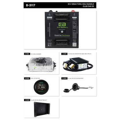 Eco Battery 48V - 105AH "Thru Hole" Lithium Battery Bundle