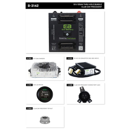 Eco Battery 48V - 105AH "Thru Hole" Lithium Battery Bundle