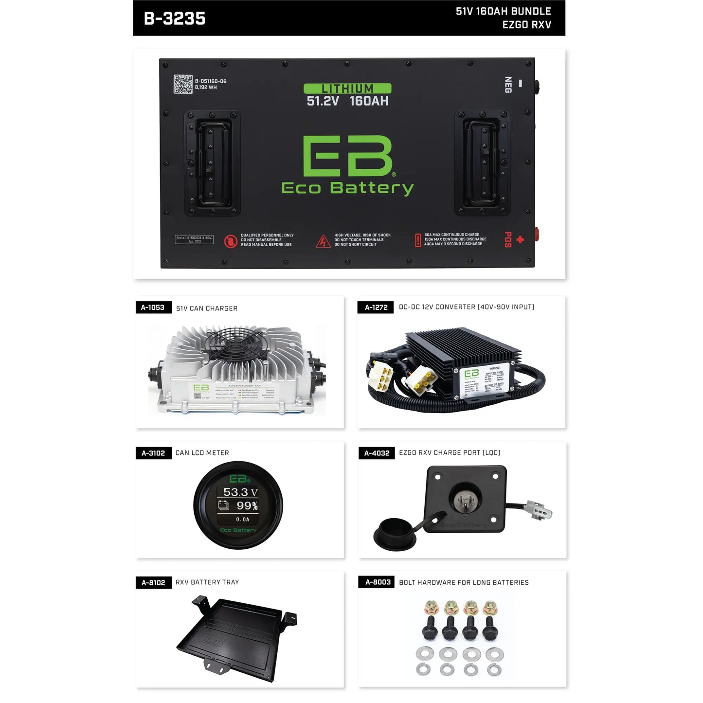 Eco Battery 48V - 160AH Lithium Battery Bundle