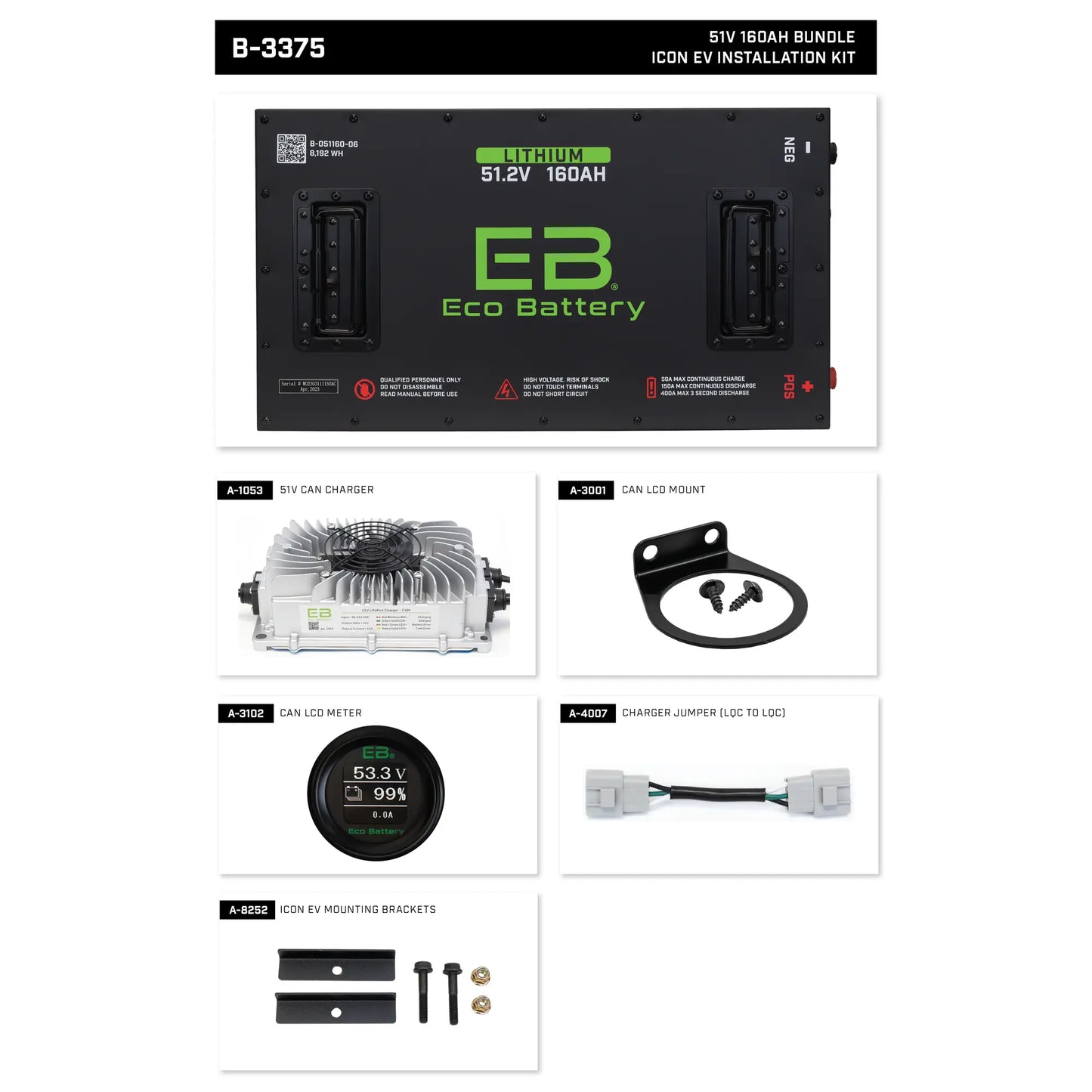 Eco Battery 48V - 160AH Lithium Battery Bundle