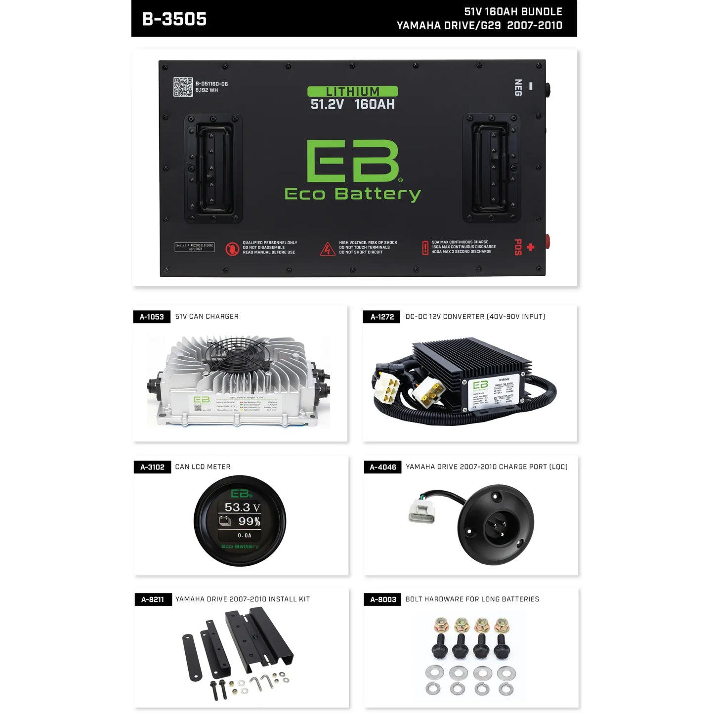 Eco Battery 48V - 160AH Lithium Battery Bundle