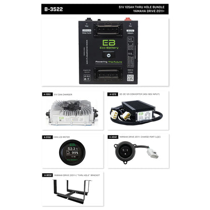 Eco Battery 48V - 105AH "Thru Hole" Lithium Battery Bundle