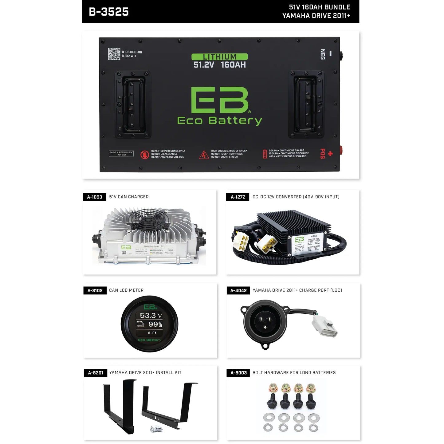 Eco Battery 48V - 160AH Lithium Battery Bundle